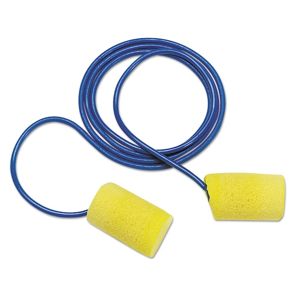 E-A-R Classic No Foam Ear Plugs, Cylinder Shape, 29 dB, Yellow, 200 PK